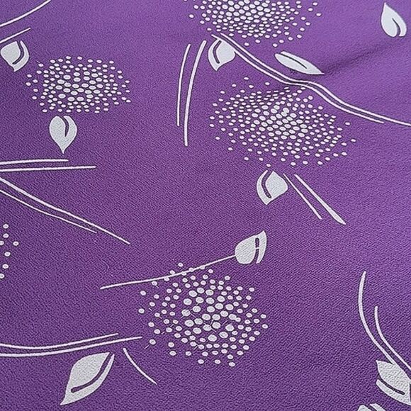 Vtg Y2K plum silk chiffon floral print sleeveless midi dress - Picture 12 of 14